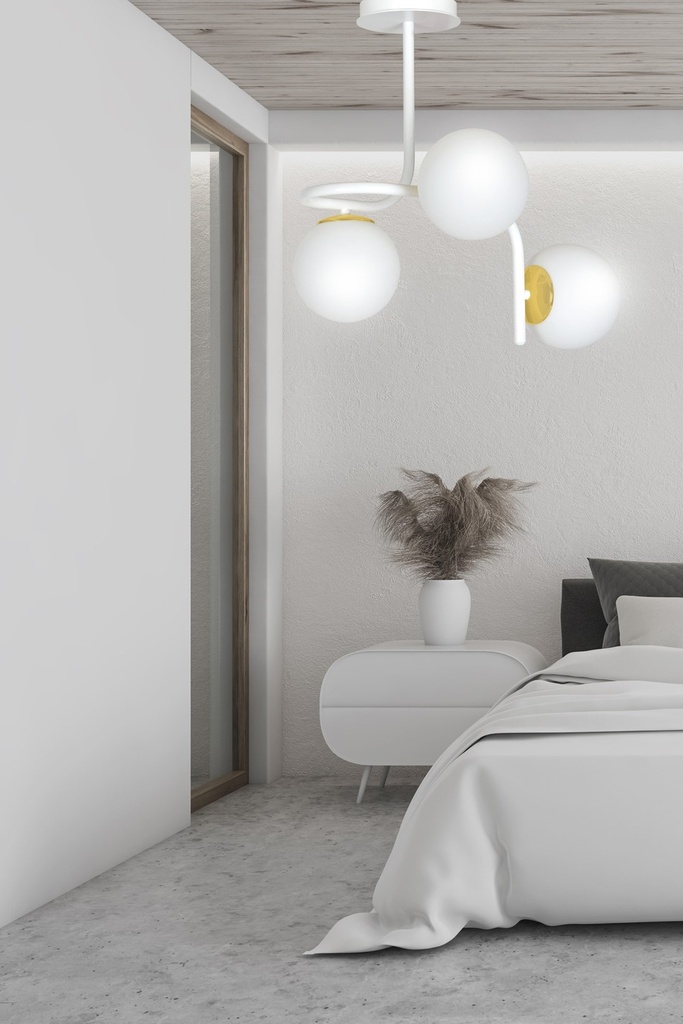 Ragnar 3 Gold ceiling lamp – White – photo 6