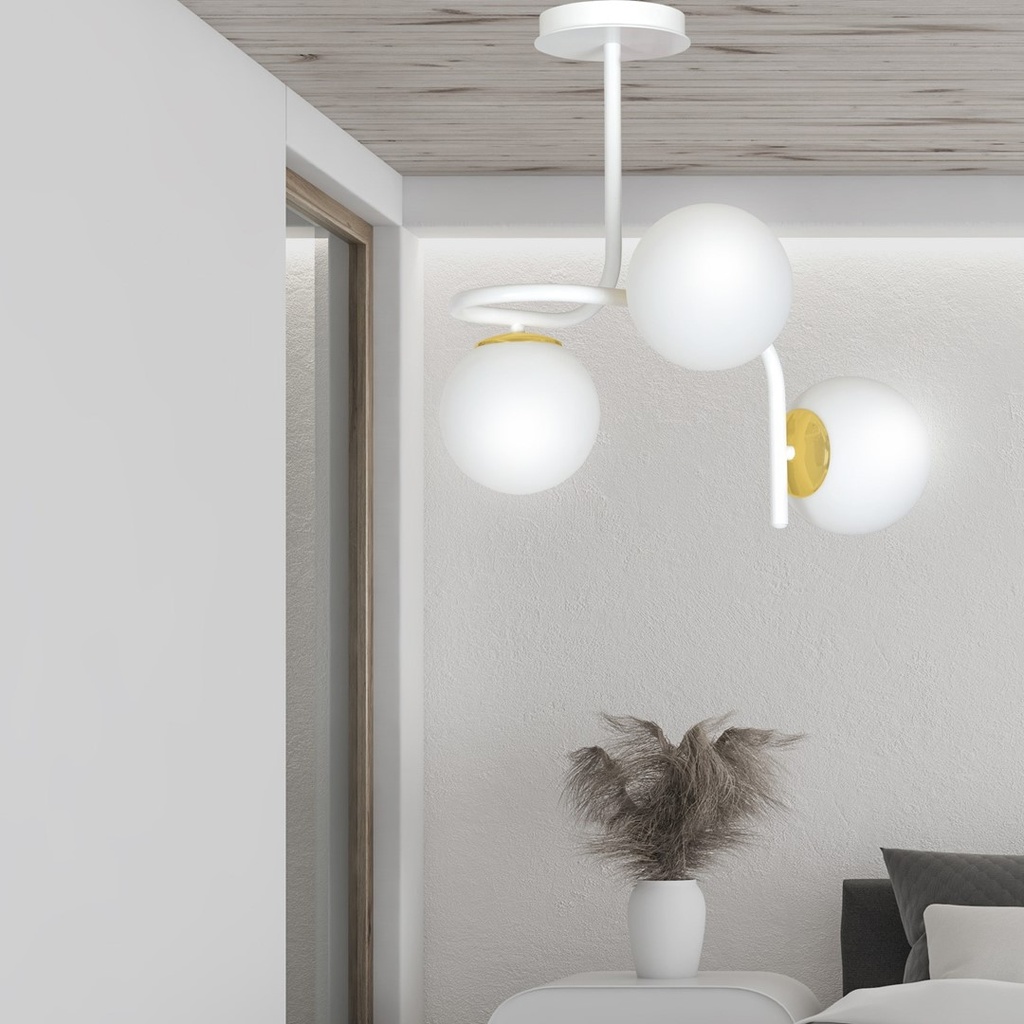Ragnar 3 Gold ceiling lamp – White – photo 7