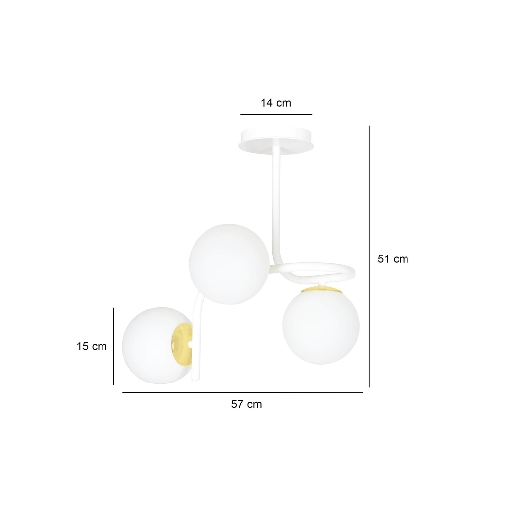 Ragnar 3 Gold ceiling lamp – White – photo 8