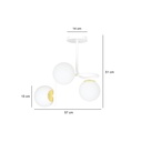 Ragnar 3 Gold ceiling lamp – White – photo 8