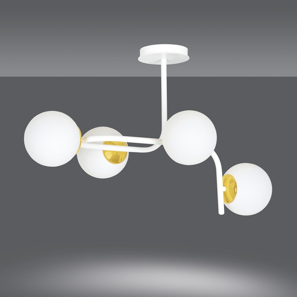 Ragnar 4A Gold ceiling lamp – White – photo 3