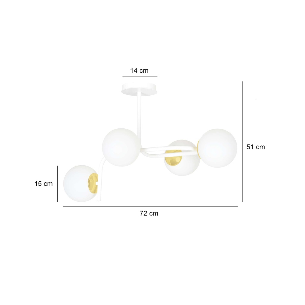 Ragnar 4A Gold ceiling lamp – White – photo 9