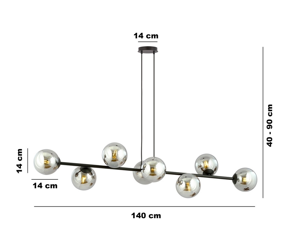 Rossi 8 pendant lamp – graphite – photo 3