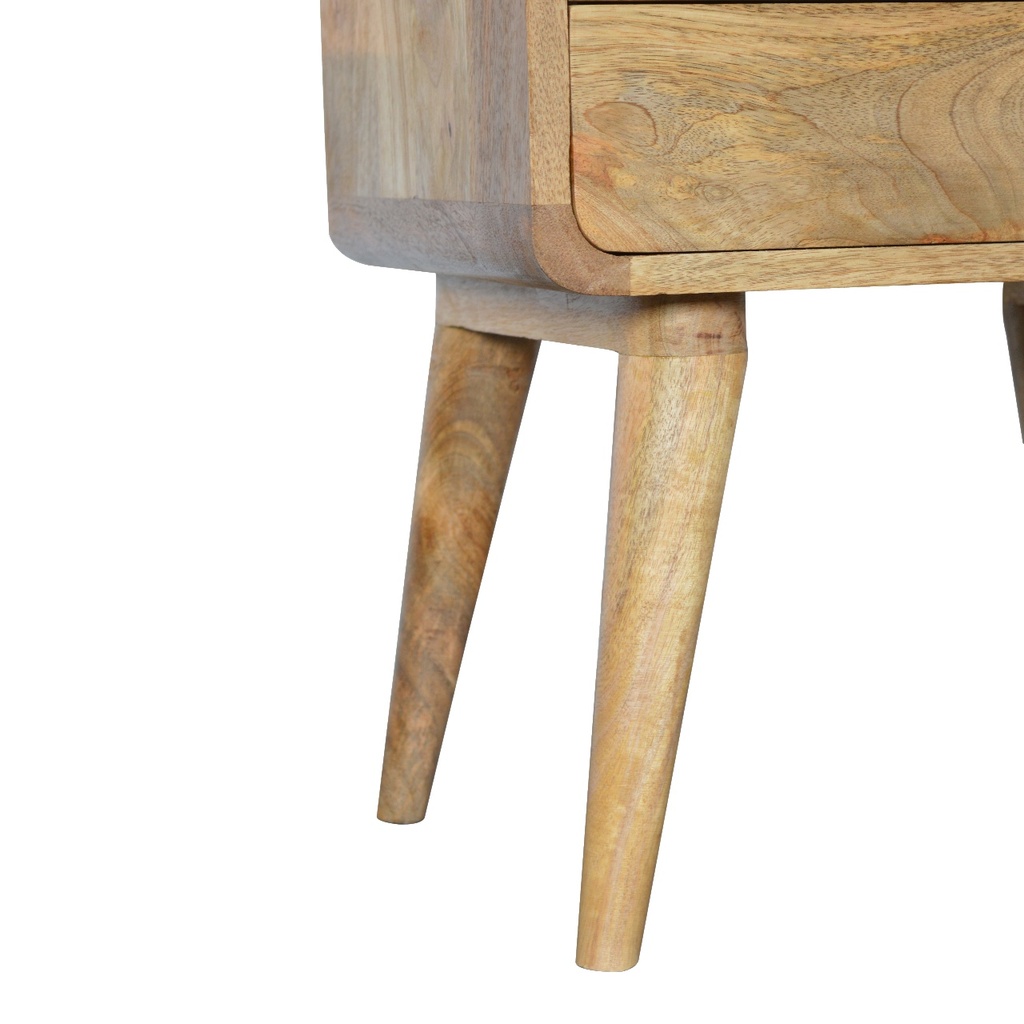 Comodino curvato in rovere