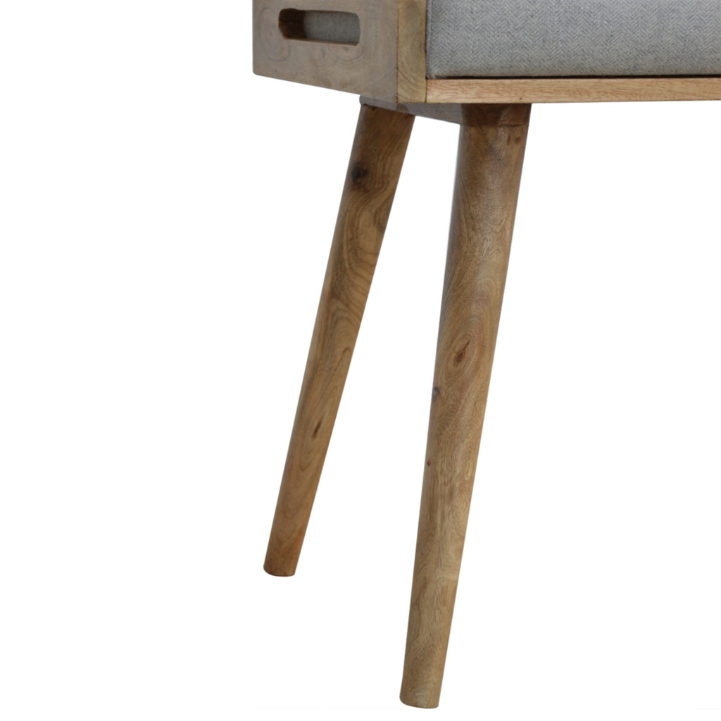 Repose-pieds style plateau en tweed gris – photo 6