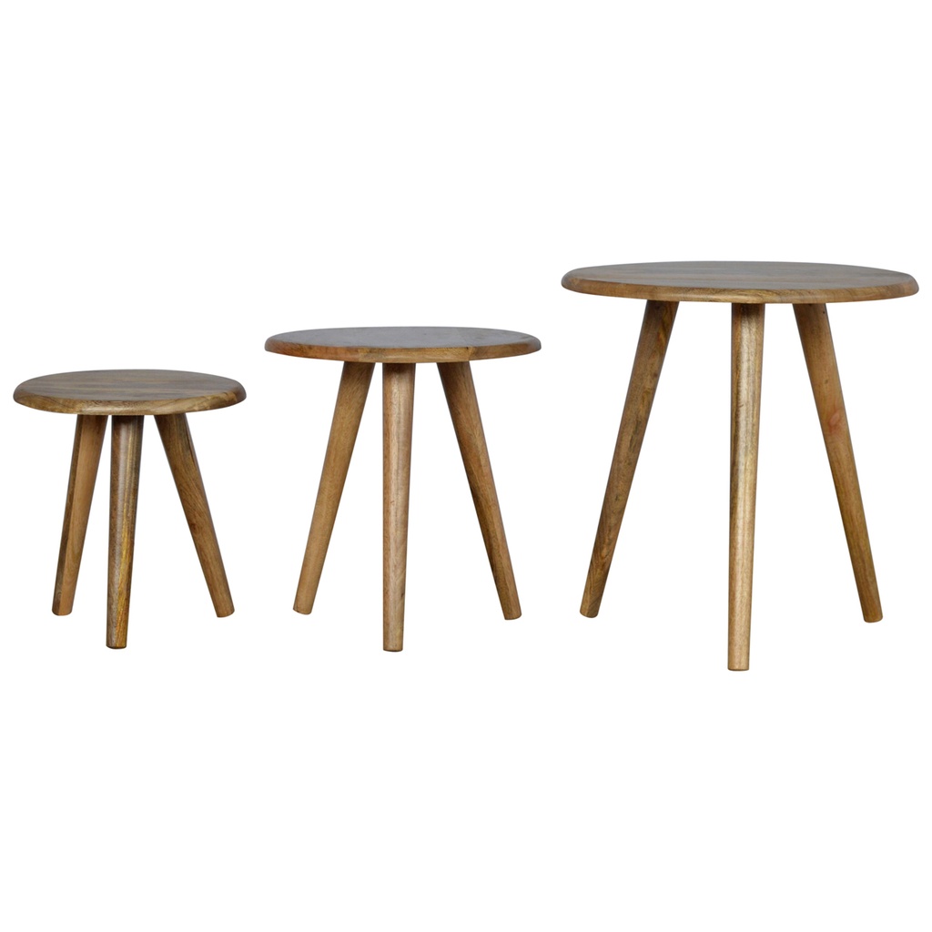 Tabourets gigognes nordiques effet chêne – photo 3