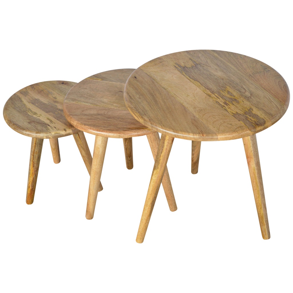Tabourets gigognes nordiques effet chêne – photo 4