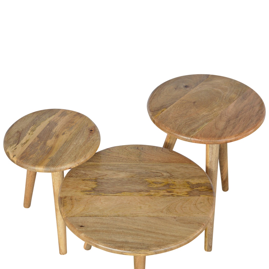 Tabourets gigognes nordiques effet chêne – photo 7