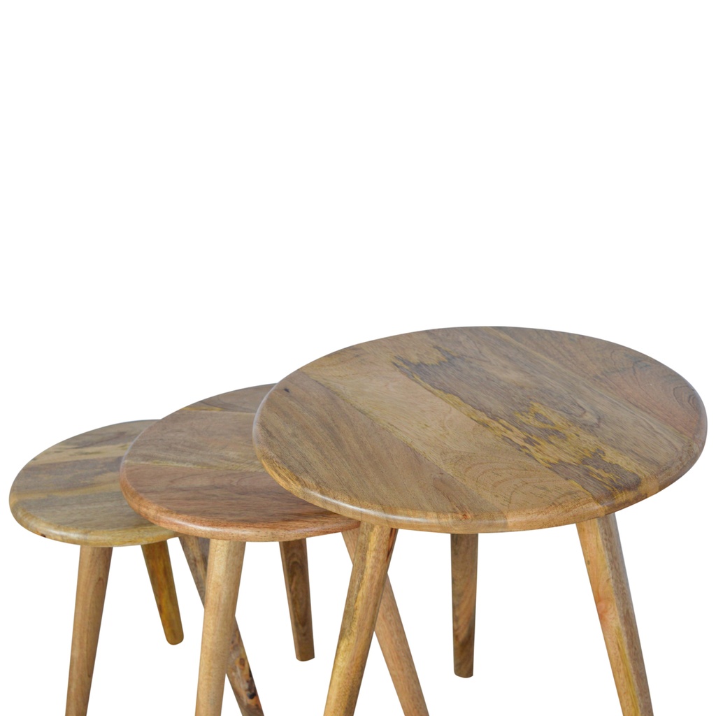 Tabourets gigognes nordiques effet chêne – photo 8