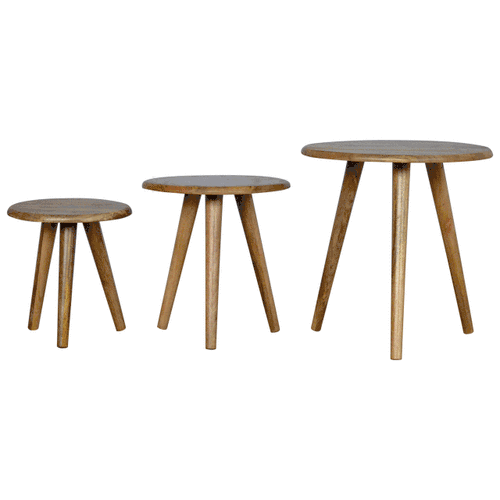 Tabourets gigognes nordiques effet chêne – photo 9