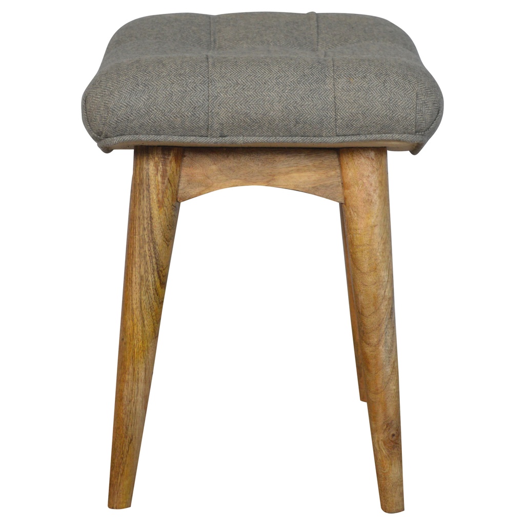 Geschwungene Bank aus grauem Tweed – Foto 6