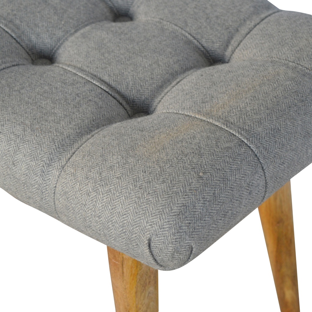 Geschwungene Bank aus grauem Tweed – Foto 7