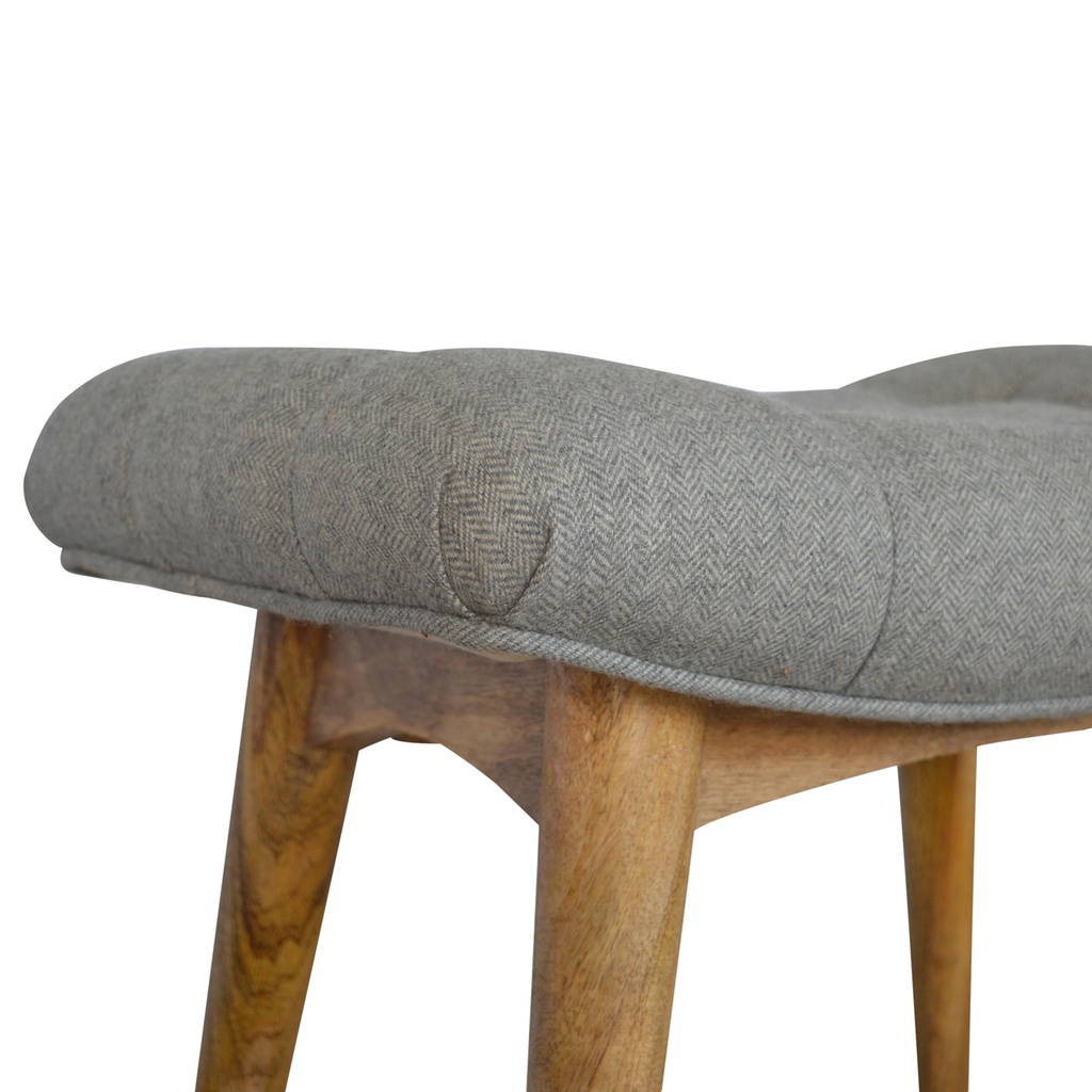 Geschwungene Bank aus grauem Tweed – Foto 8