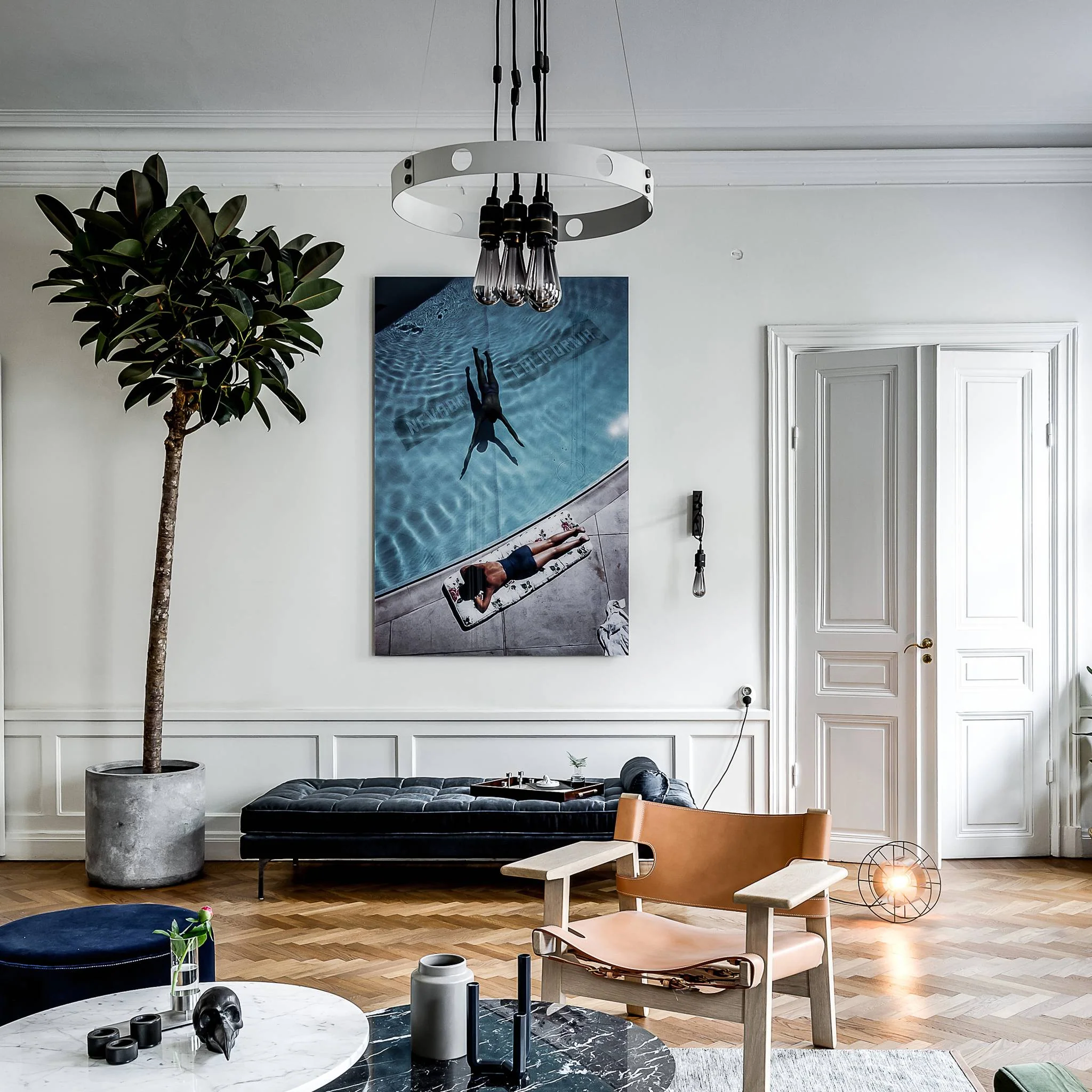 Kronleuchter HERO LIGHT / CROSS / STONE – RAUCHBRONZE – Foto 4