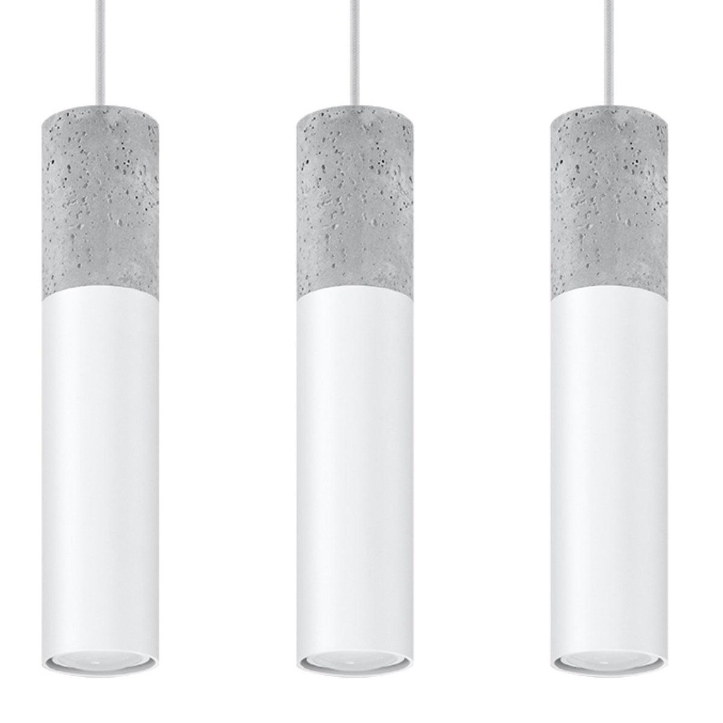 [SL.0649] BORGIO 3L Weiße Pendelleuchte