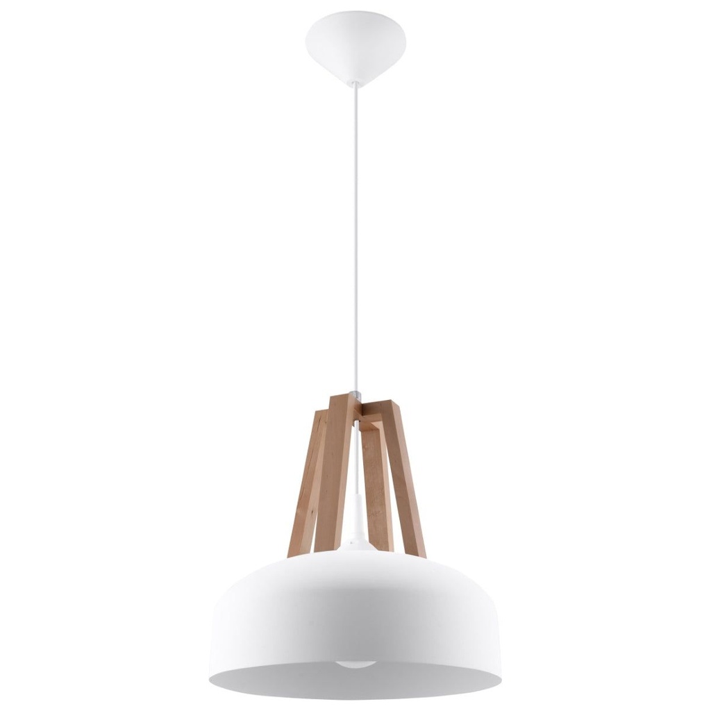 [SL.0388] Suspension CASCO, blanc/bois naturel