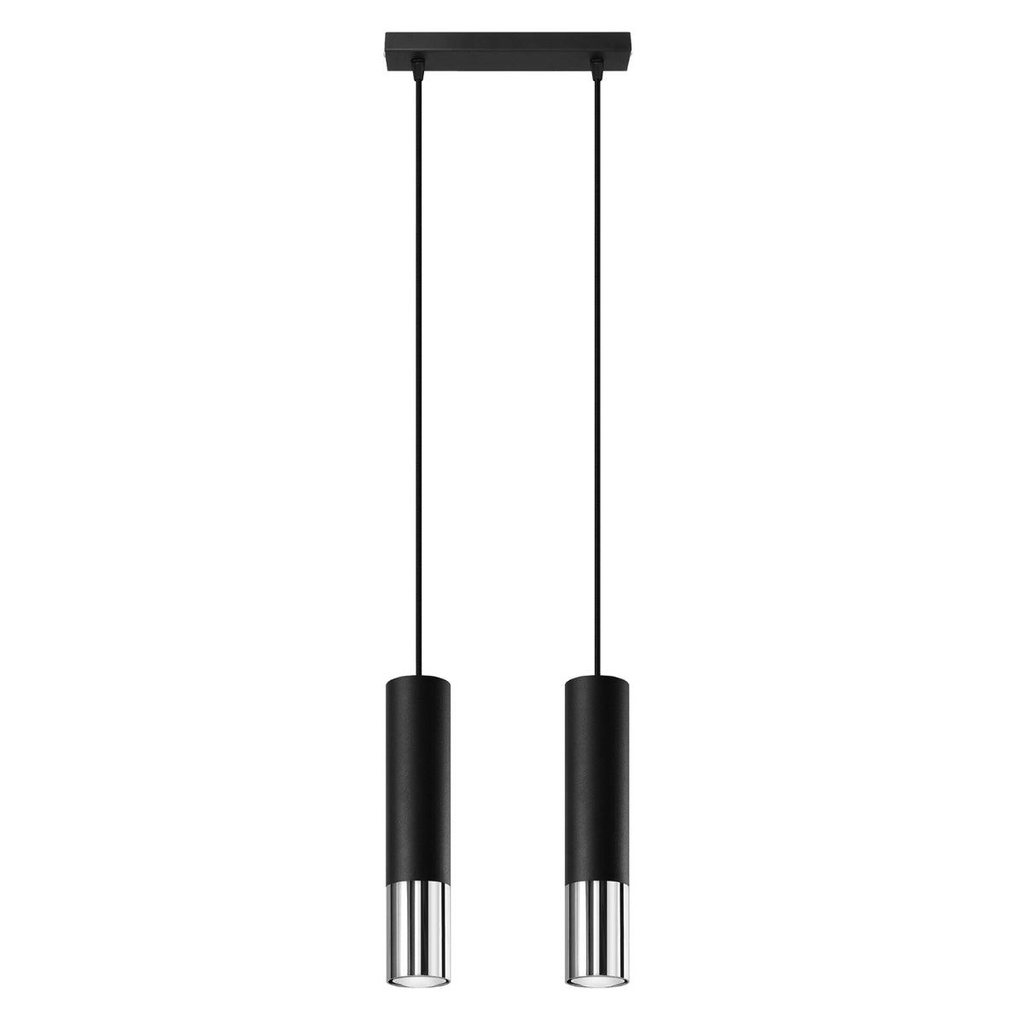 LOOPEZ 2 pendant lamp black/chrome