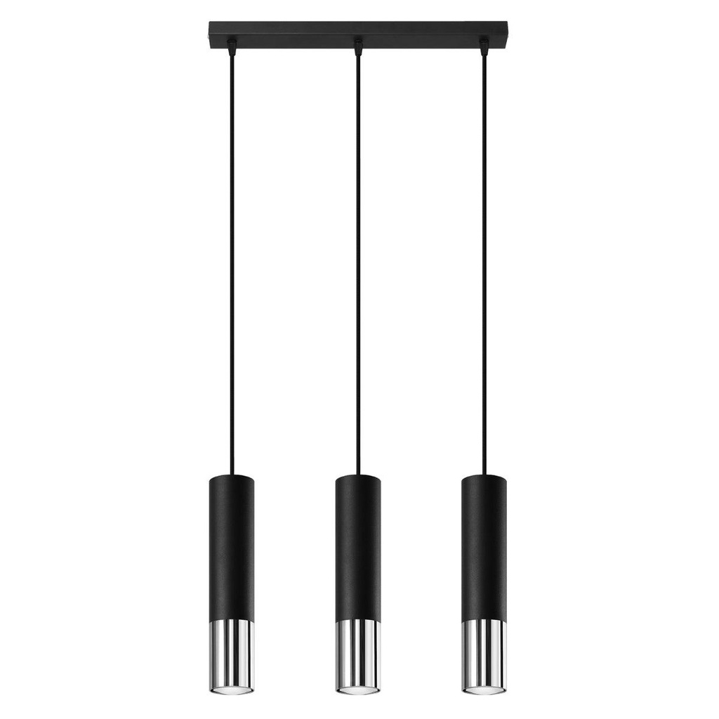 Suspension LOOPEZ 3L noir/chrome