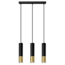 LOOPEZ 3L Black &amp; Gold Suspension Lamp 