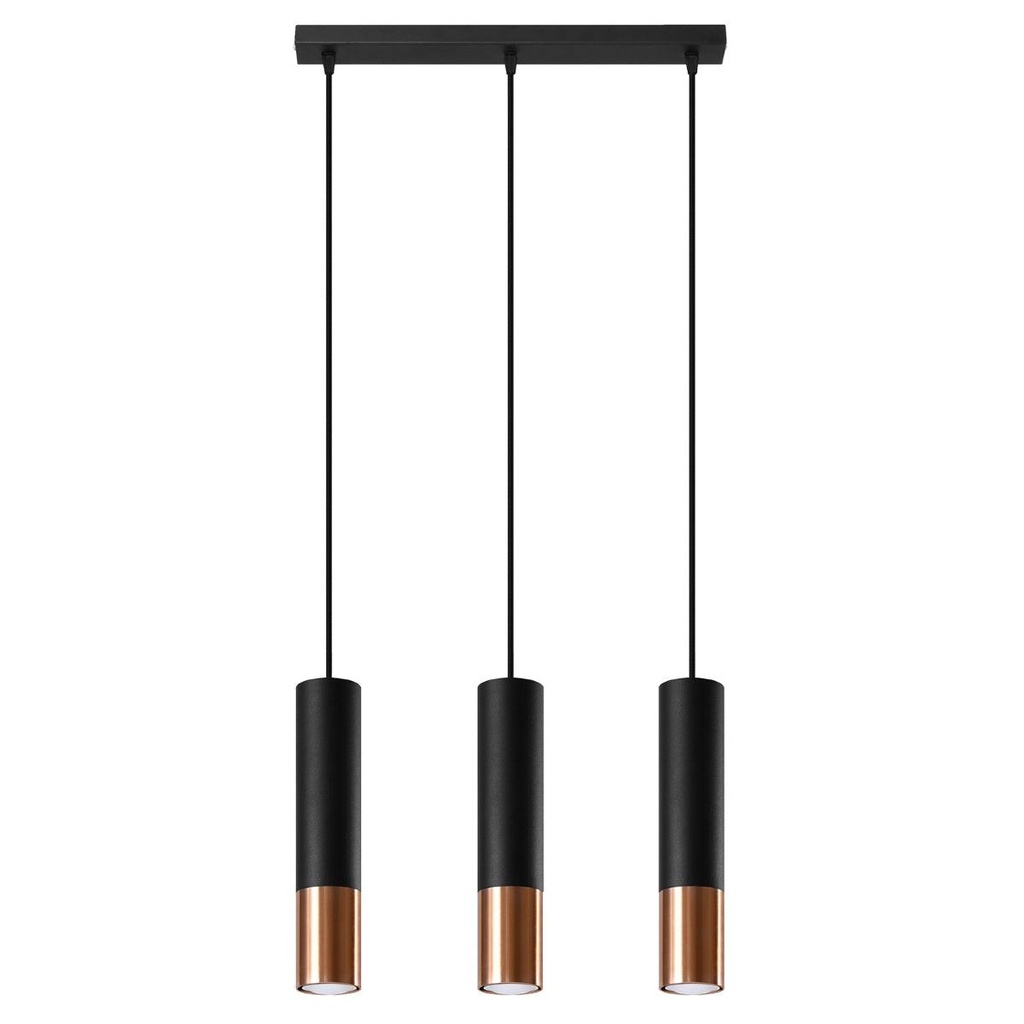 [SL.0948] LOOPEZ 3L pendant lamp black/copper