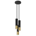 LOOPEZ 3P Black &amp; Gold Suspension Lamp