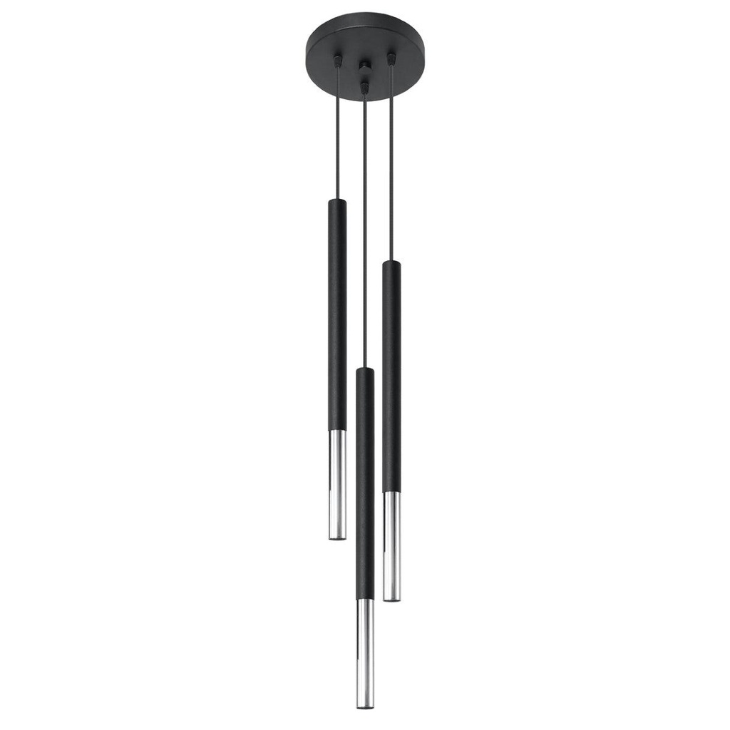 [SL.0887] MOZAICA 3P pendant lamp black/chrome
