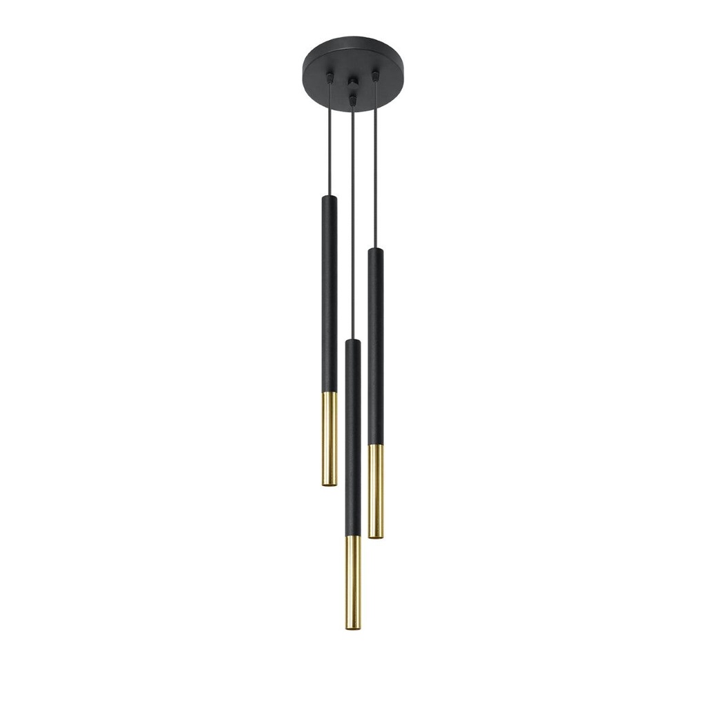 [SL.0893] MOZAICA 3P pendant lamp black/gold