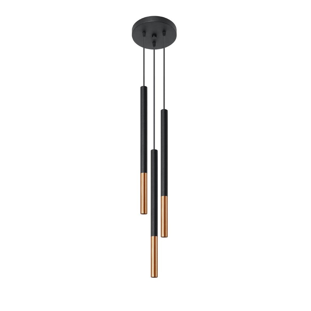 [SL.0890] Suspension MOZAICA 3P, noir/cuivre