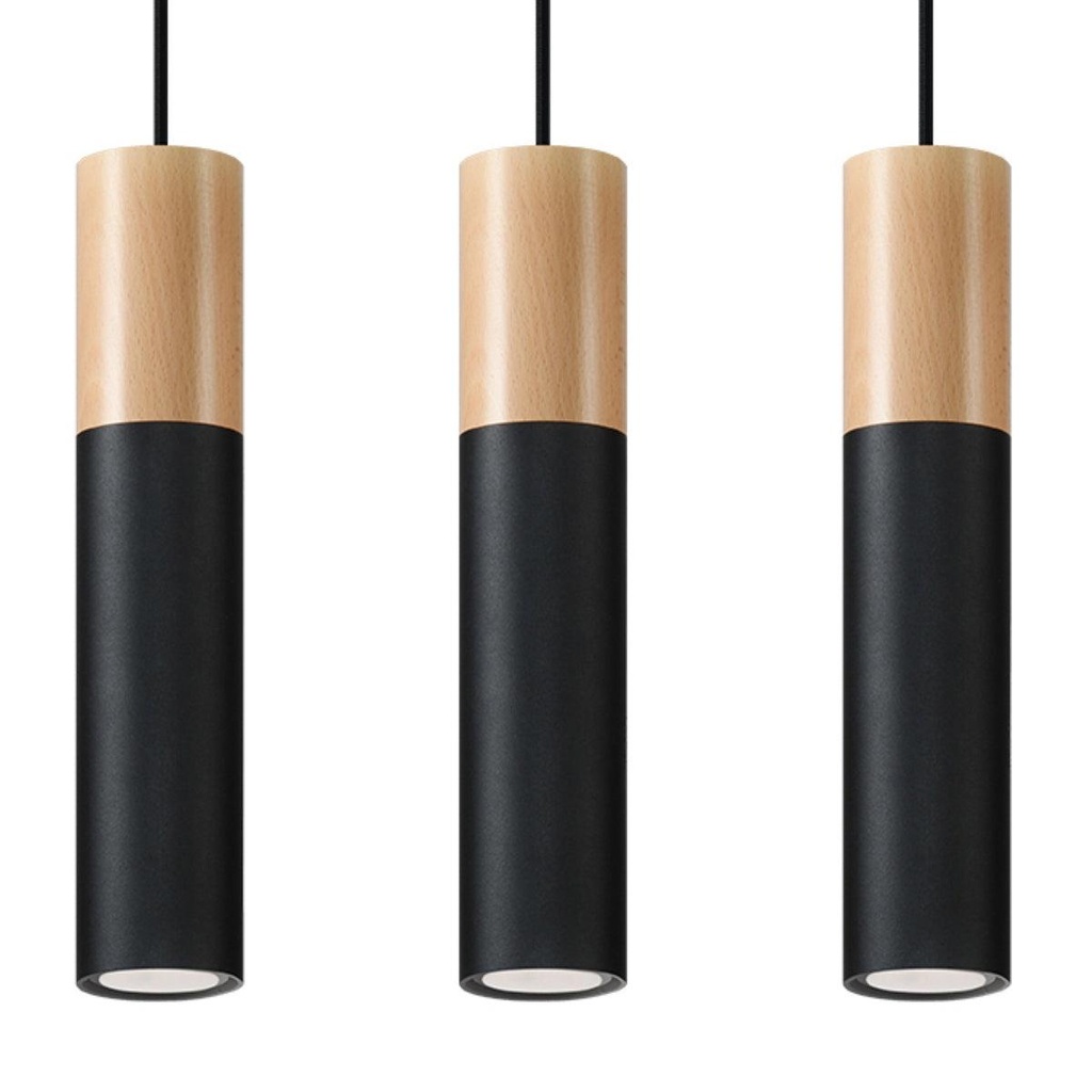 [SL.0634] Lampe à suspension noire PABLO 3