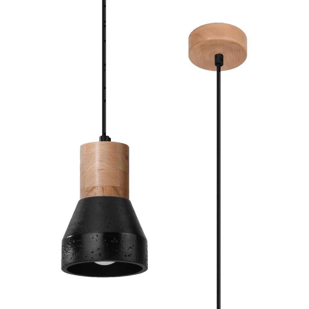 [SL.0963] Lampe à suspension noire QUBIC