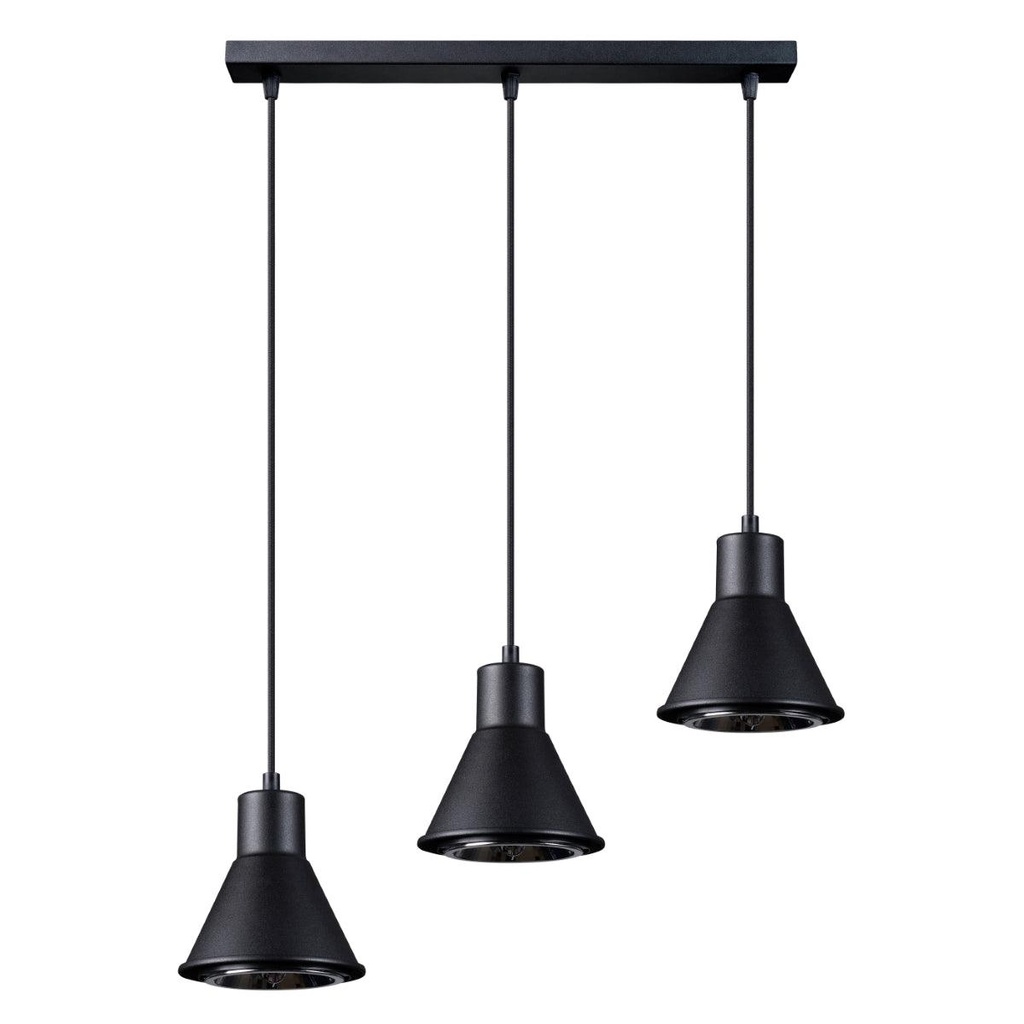 Lampe à suspension TALEJA 3 noire [ES111]