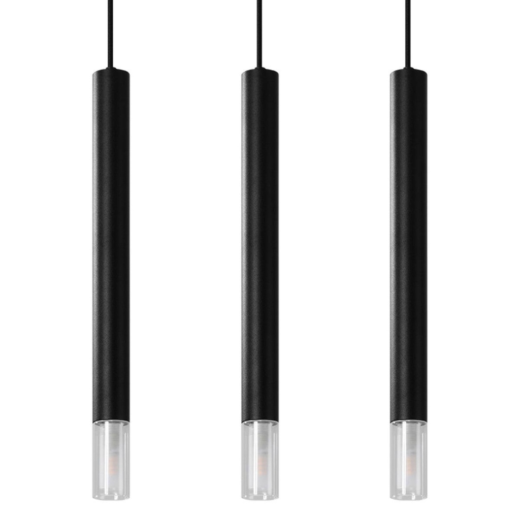 [SL.0962] WEZYR 3 schwarze Pendelleuchte