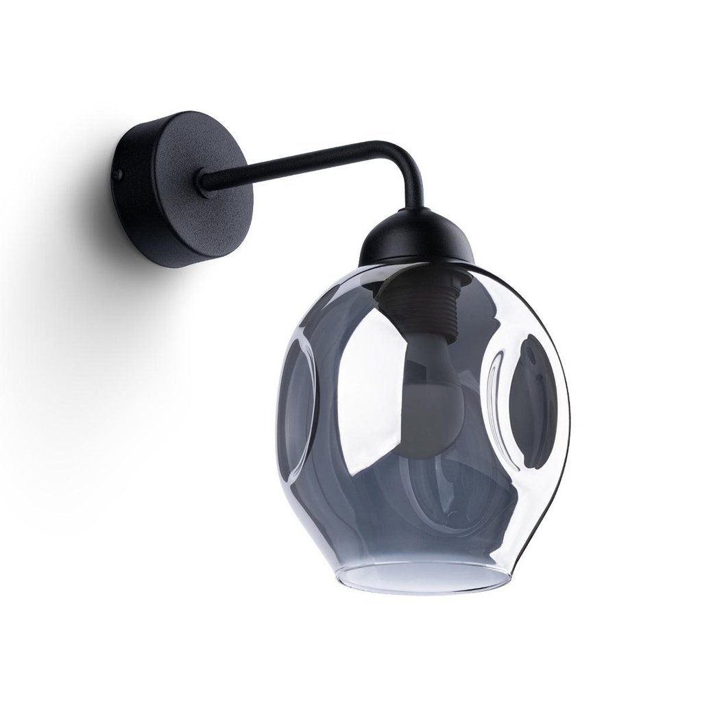 [SL.1143] FILLAN 1 Schwarze Wandleuchte