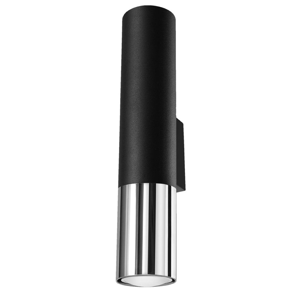 [SL.0938] LOOPEZ wall lamp black/chrome