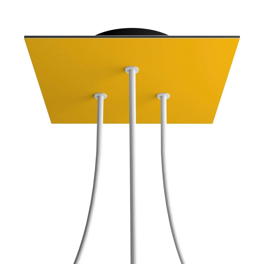 Rose-One square rosette, 200 mm with 3 holes and 4 side holes