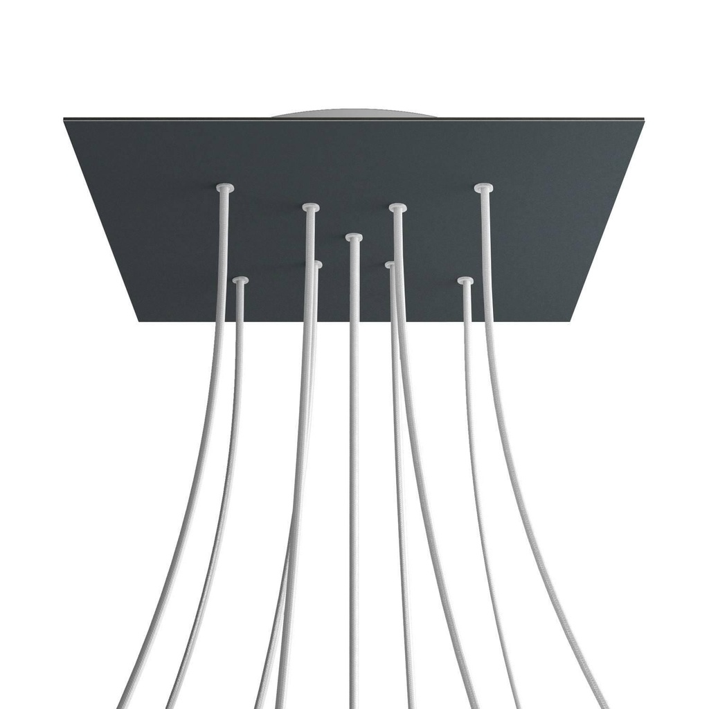 [8050997072575] XXL Rose-One square rosette, 400 mm with 9 X holes and 4 side holes