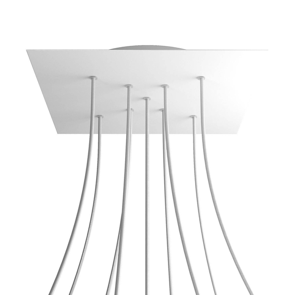 [8057730846547] XXL Rose-One square rosette, 400 mm with 9 X holes and 4 side holes