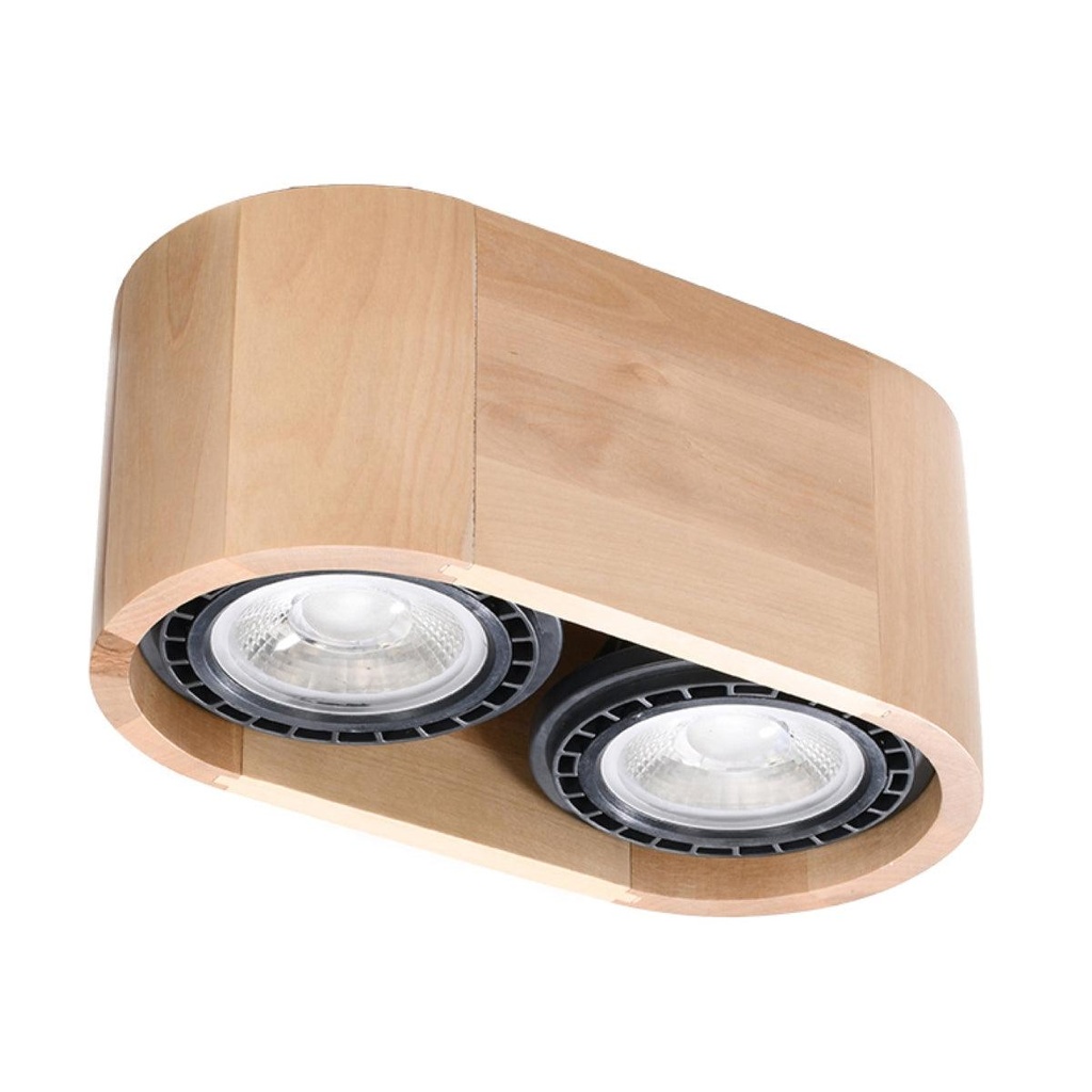 Plafonnier BASIC 2 en bois naturel