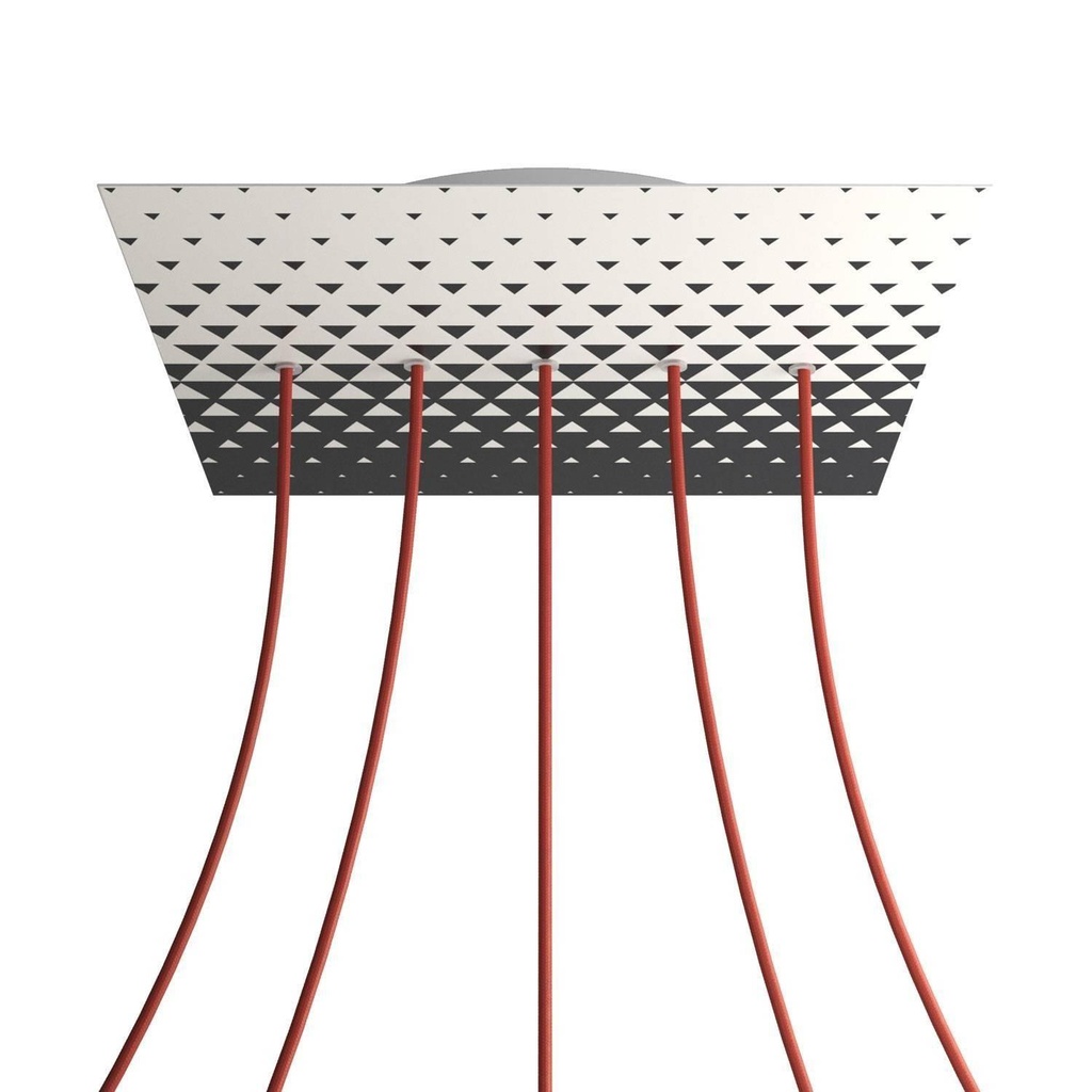 Rose-One SMART XXL rosette square, 400 mm with 5 holes in line -