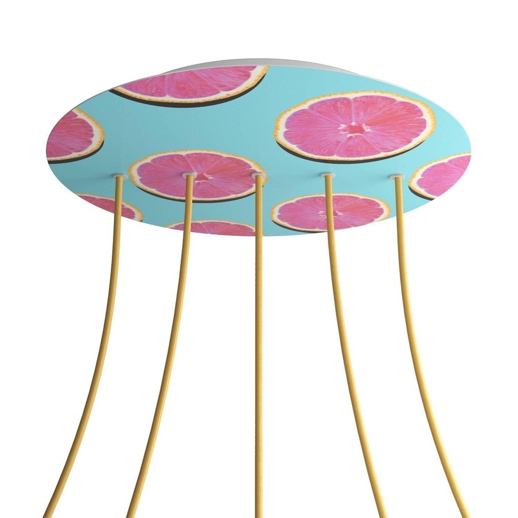 Rose-One XXL rosette round, diameter 400 mm with 5 holes in line and 4