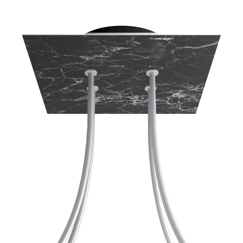 Rose-One square rosette, 200 mm with 4 holes and 4 side holes