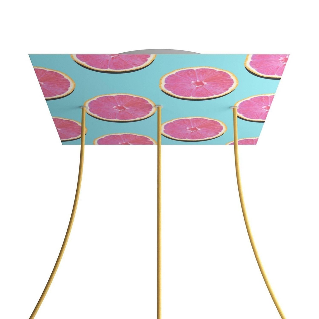 [8057730844789] XXL Rose-One square rosette, 400 mm with 3 holes in line and 4 holes