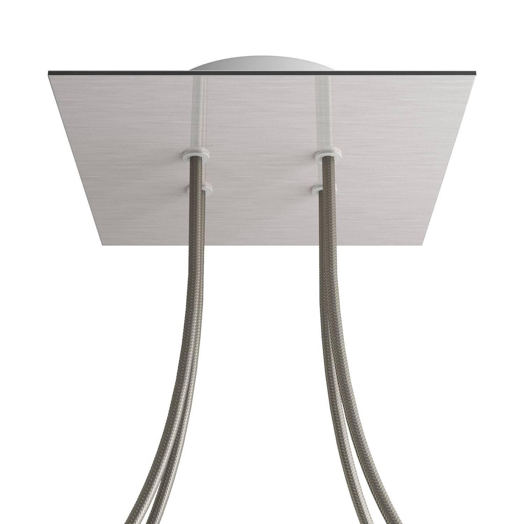 Rose-One square rosette, 200 mm with 4 holes and 4 side holes