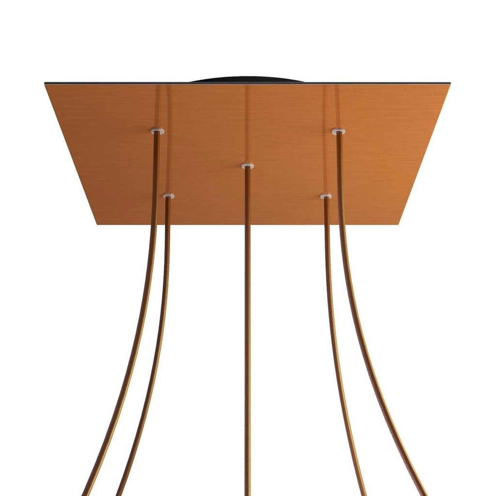 [8050997078522] XXL Rose-One square rosette, 400 mm with 5 holes and 4 side holes