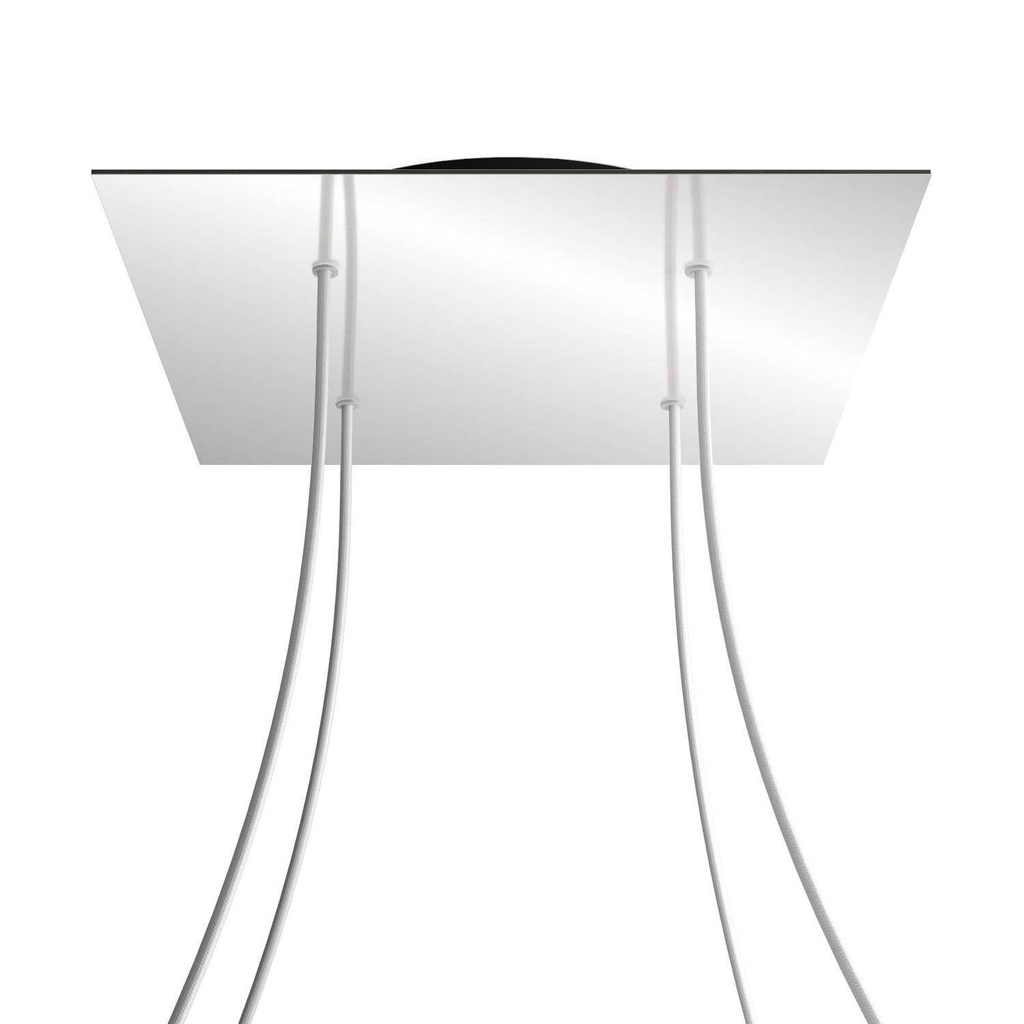 [8050997069759] XXL Rose-One square rosette, 400 mm with 4 holes and 4 side holes