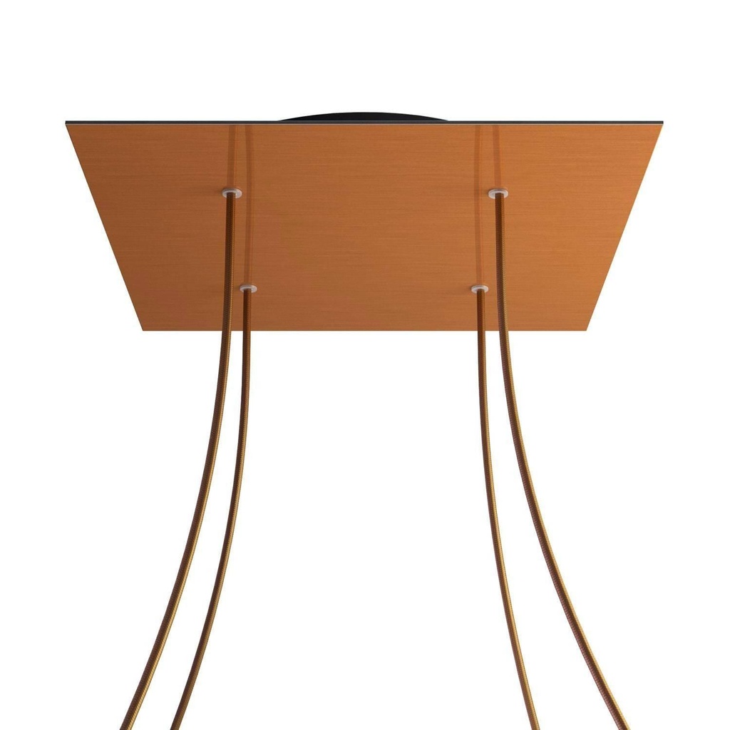 [8050997078515] XXL Rose-One square rosette, 400 mm with 4 holes and 4 side holes