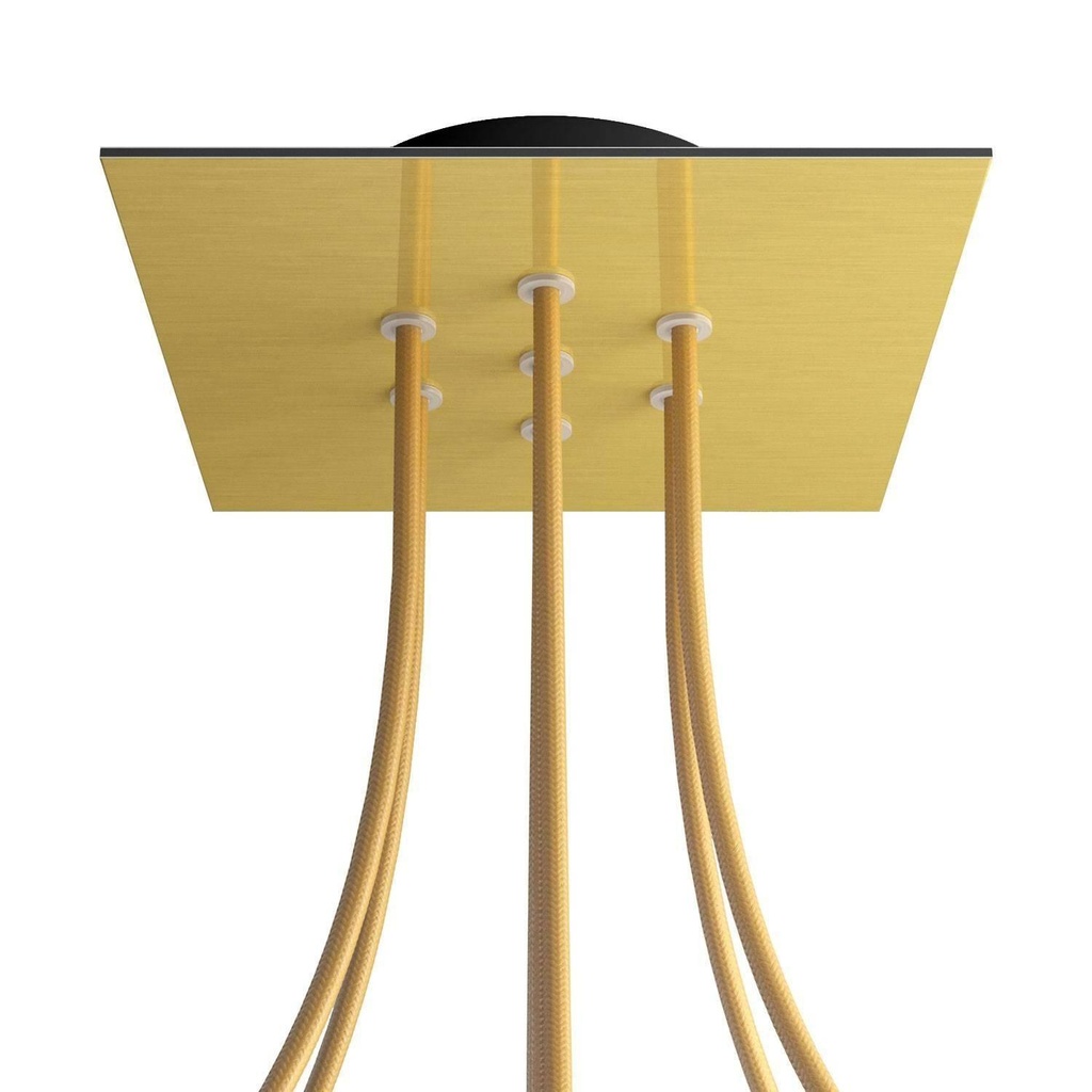 Rose-One square rosette, 200 mm with 7 holes and 4 side holes