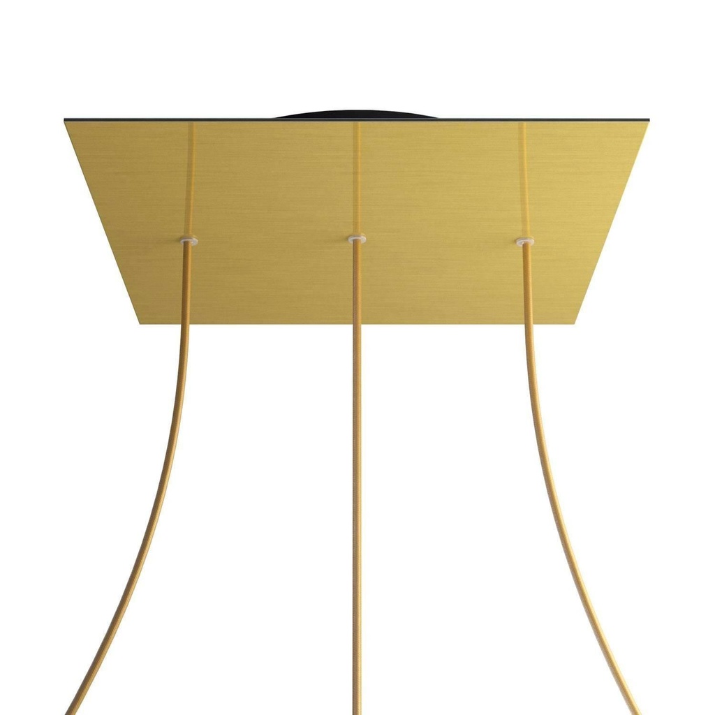 [8050997078041] XXL Rose-One square rosette, 400 mm with 3 holes in line and 4 holes