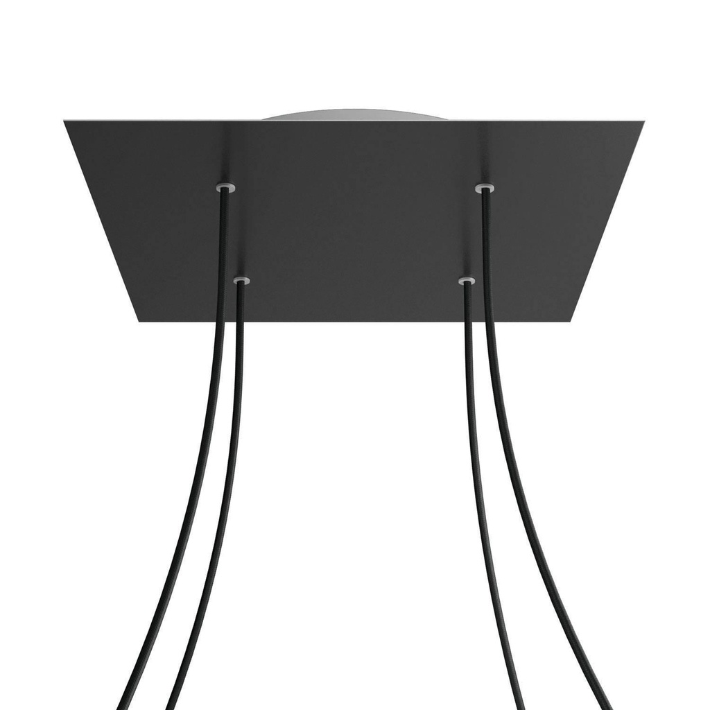 [8057730845175] XXL Rose-One square rosette, 400 mm with 4 holes and 4 side holes