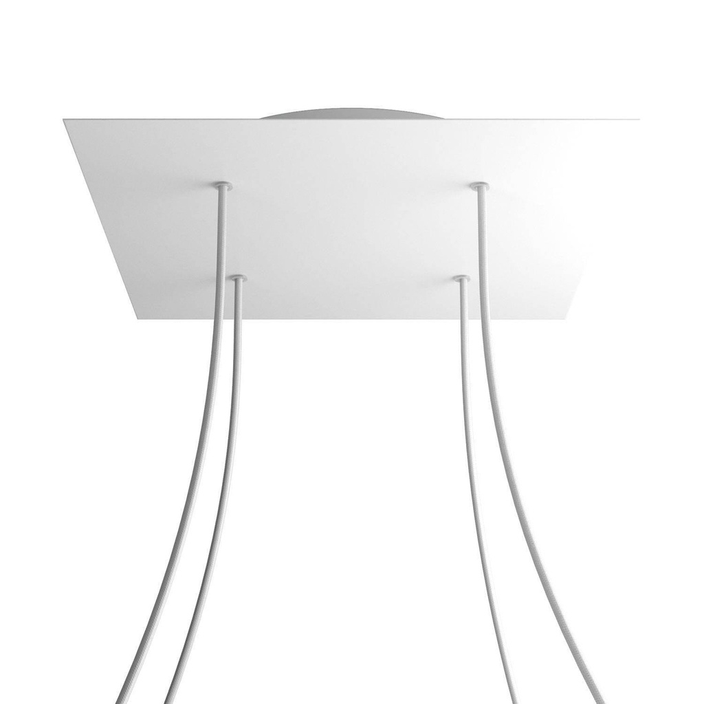 [8057730845168] XXL Rose-One square rosette, 400 mm with 4 holes and 4 side holes